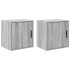 Armarios de pared 2 uds para garaje madera gris