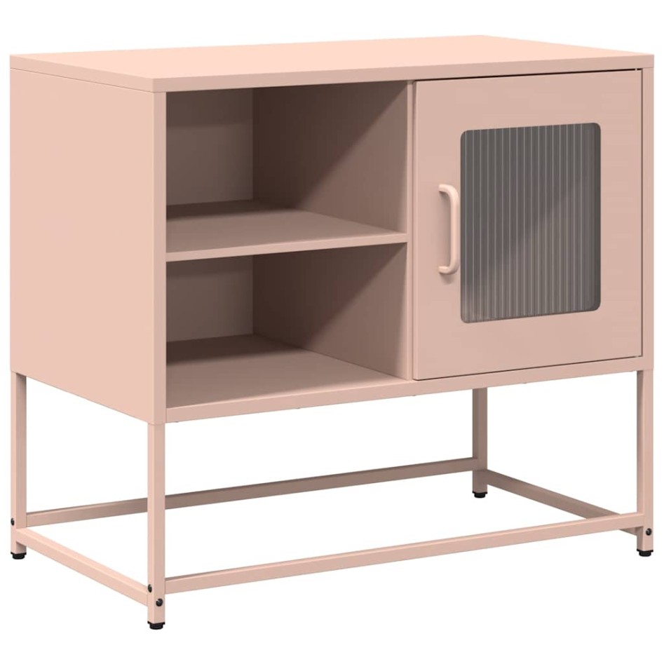 Mueble para TV de acero rosa 68x39x60,5