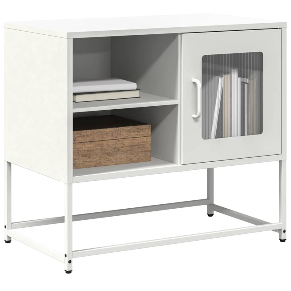 Mueble para TV de acero blanco 68x39x60,5