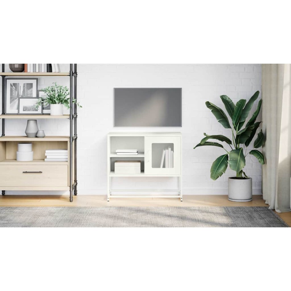 Mueble para TV de acero blanco 68x39x60,5