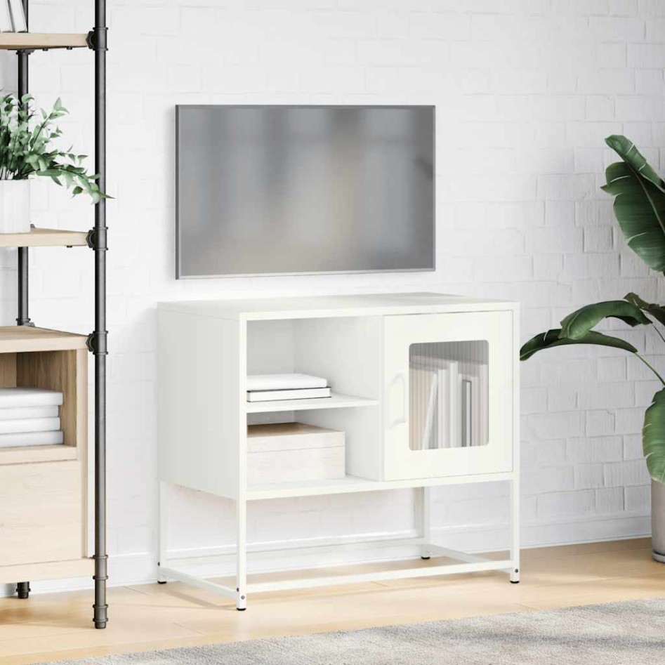 Mueble para TV de acero blanco 68x39x60,5