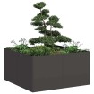 Jardinera de acero laminado en frío negro 80x80x40 cm