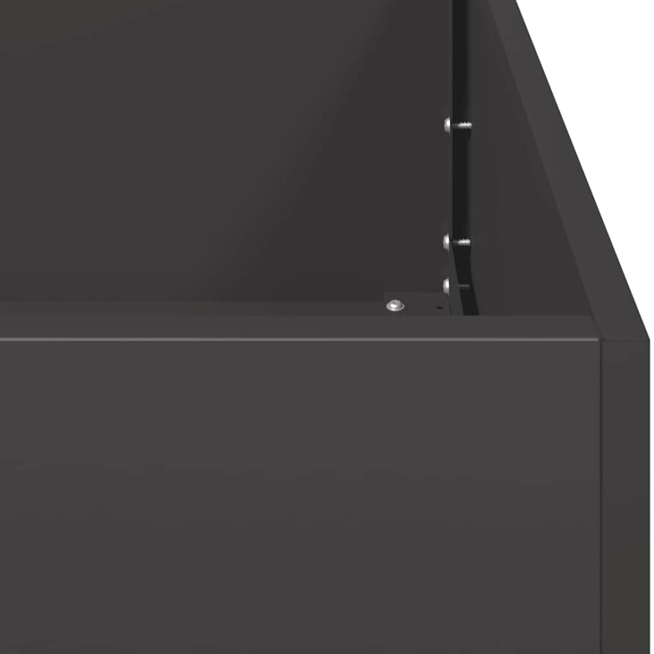 Jardinera de acero laminado en frío negro 40x80x40