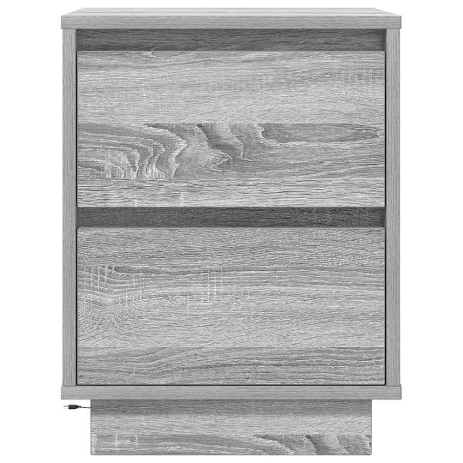 Mesilla de noche con luces LED Sonoma gris 38x34x50