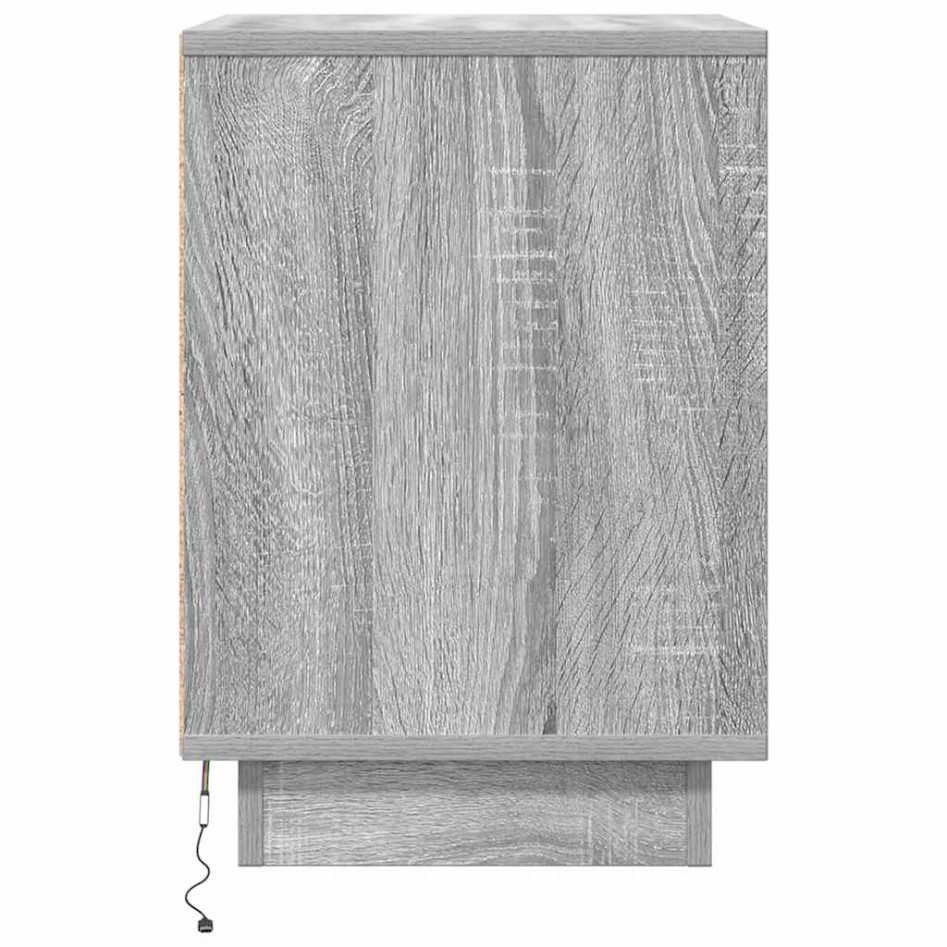 Mesilla de noche con luces LED Sonoma gris 38x34x50
