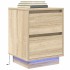 Mesilla de noche con luces LED roble Sonoma 38x34x50