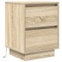 Mesilla de noche con luces LED roble Sonoma 38x34x50
