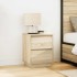 Mesilla de noche con luces LED roble Sonoma 38x34x50