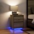 Mesilla de noche con luces LED roble Sonoma 38x34x50
