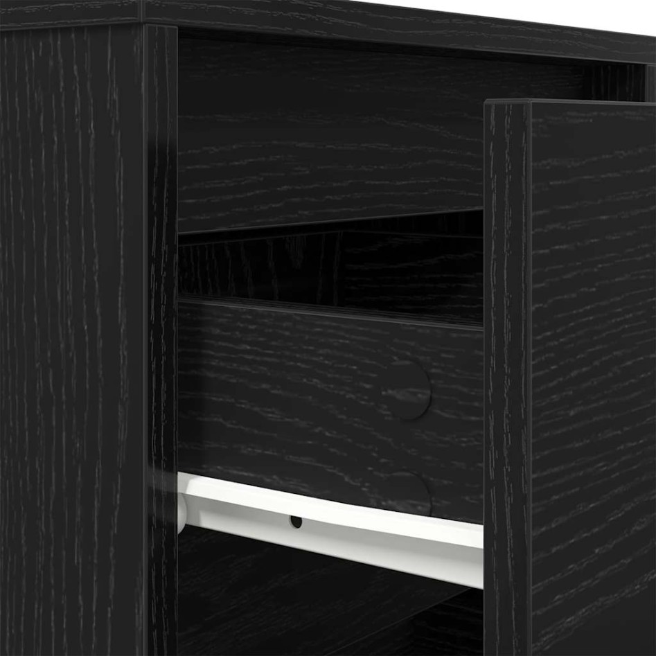 Mesilla de noche con luces LED negra 38x34x50