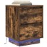 Mesilla de noche con luces LED roble ahumado 38x34x50