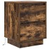Mesilla de noche con luces LED roble ahumado 38x34x50
