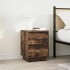 Mesilla de noche con luces LED roble ahumado 38x34x50