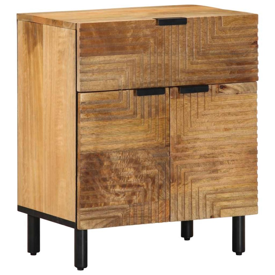 Mesita de noche madera maciza de mango 50x33x60 cm