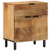 Mesita de noche madera maciza de mango 50x33x60 cm marrón