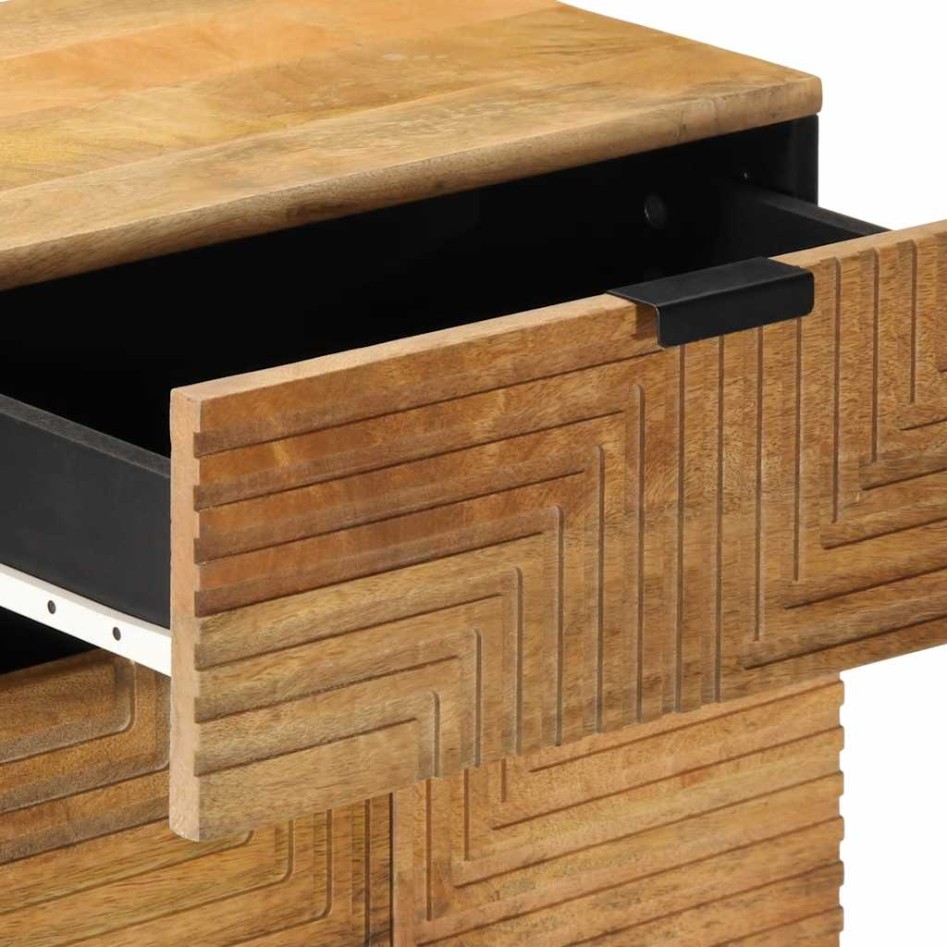 Mesita de noche madera maciza de mango 50x33x60 cm