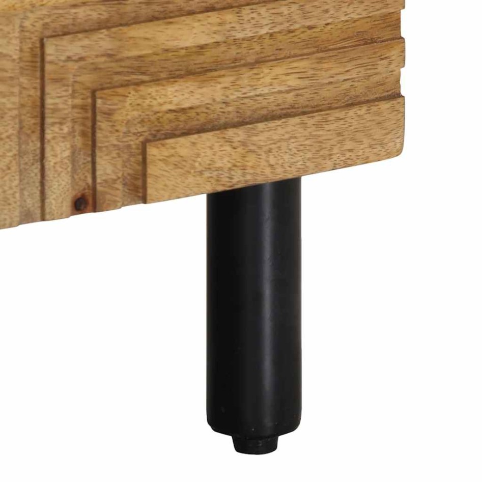 Mesita de noche madera maciza de mango 50x33x60 cm