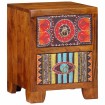 Mesita de noche 35x35x45 cm madera maciza de acacia
