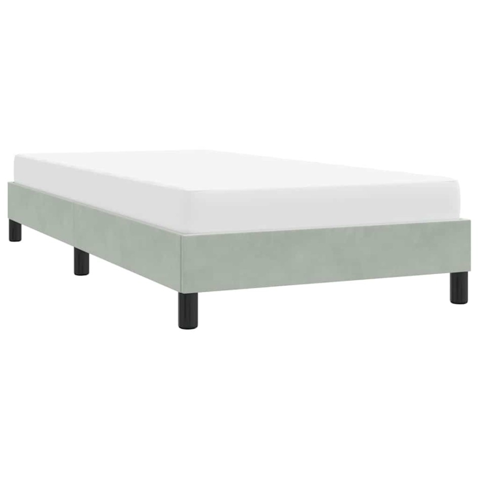 Estructura de cama sin colchón terciopelo gris claro 90x210