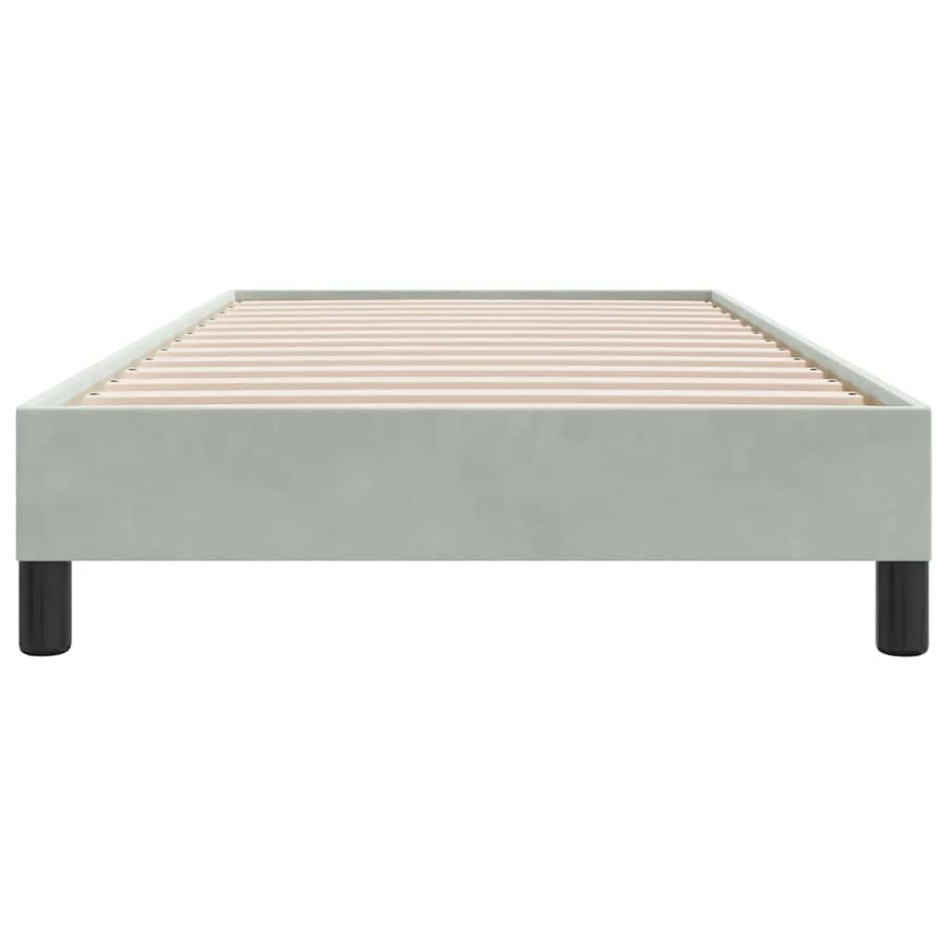 Estructura de cama sin colchón terciopelo gris claro 90x210