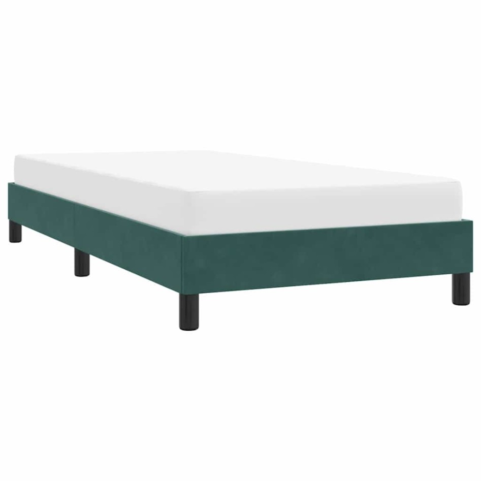 Estructura de cama sin colchón terciopelo verde oscuro