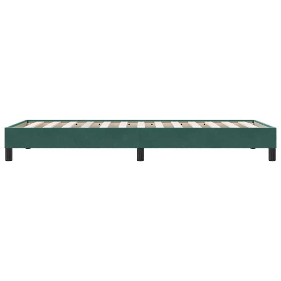Estructura de cama sin colchón terciopelo verde oscuro