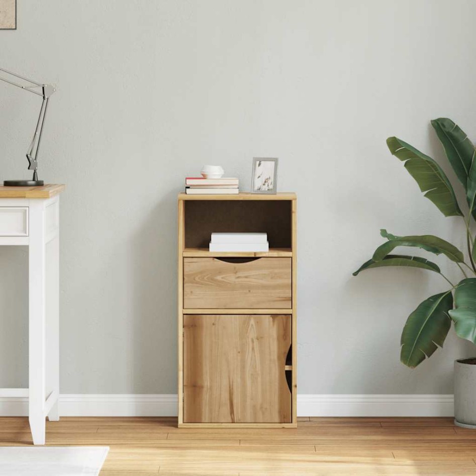 Mueble auxiliar con cajón ODDA 40x24x79 cm madera maciza