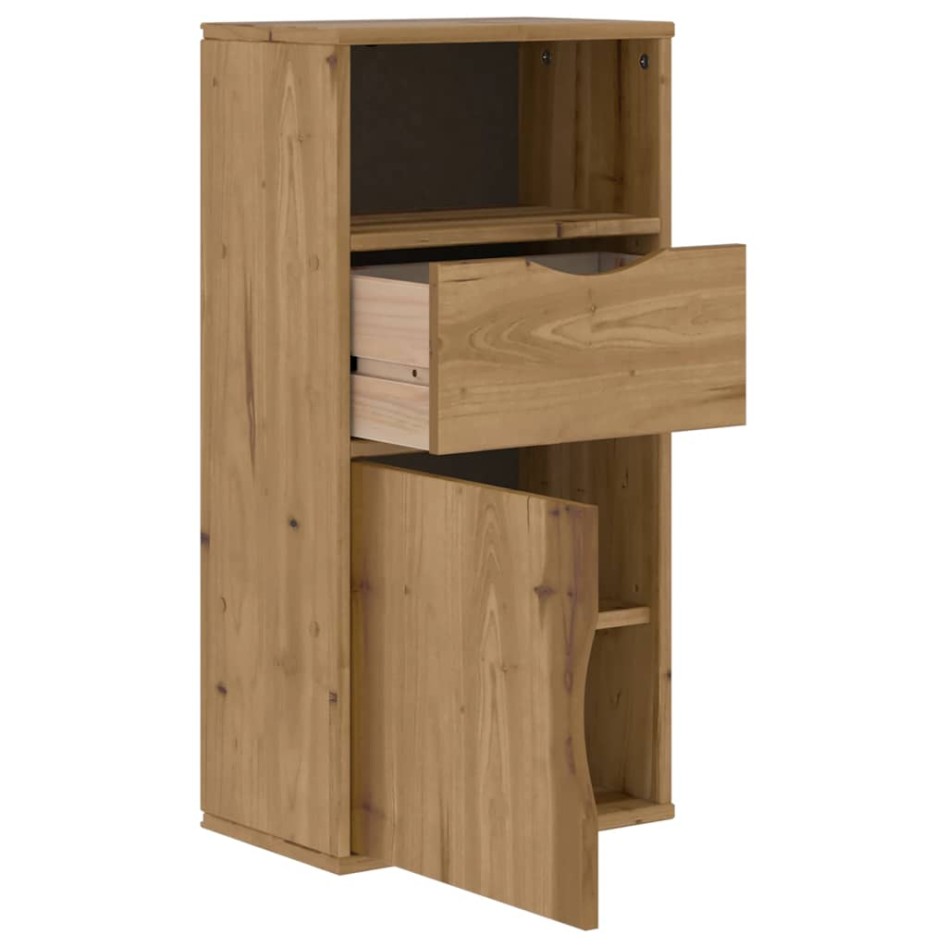 Mueble auxiliar con cajón ODDA 40x24x79 cm madera maciza