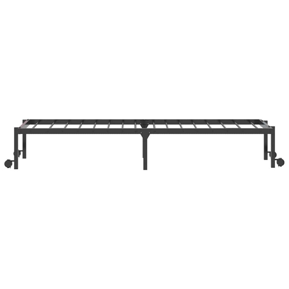 Estructura de cama sin colchón plegable negro acero 90x190