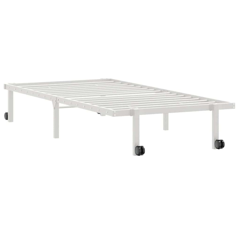Estructura de cama sin colchón plegable blanco acero 90x200