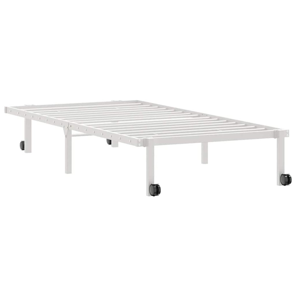 Estructura de cama sin colchón plegable blanco acero 90x200