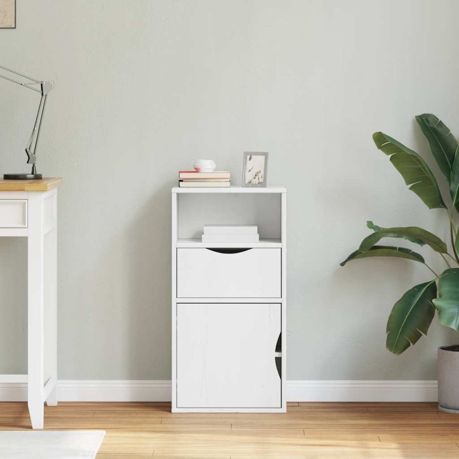 Mueble auxiliar con cajón ODDA blanco 40x24x79 cm madera