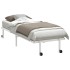 Estructura de cama sin colchón plegable blanco acero 80x200