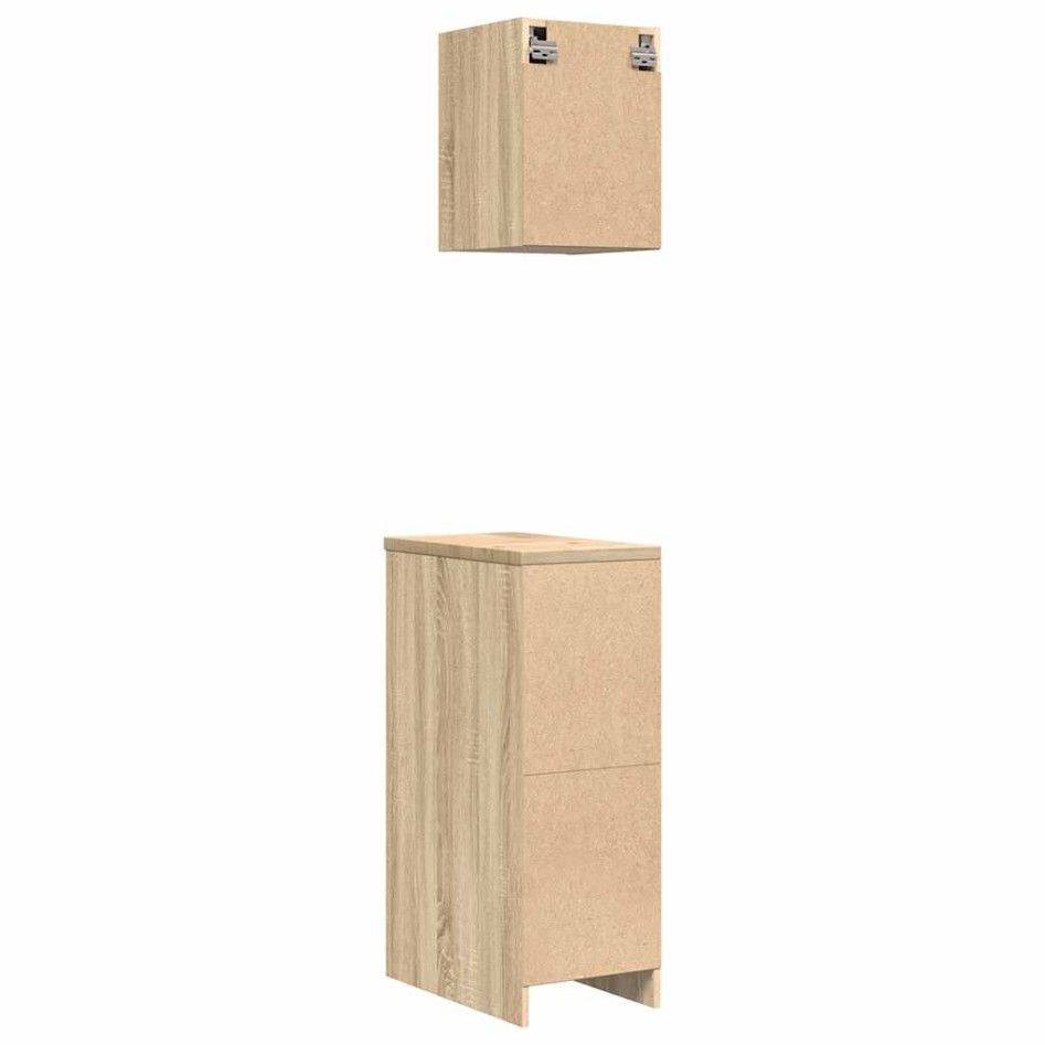 Armarios 2 uds para garaje madera de ingeniería roble