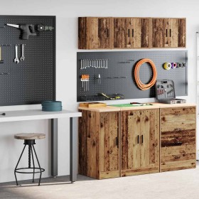 Armarios 2 uds para garaje madera ingeniería antigua