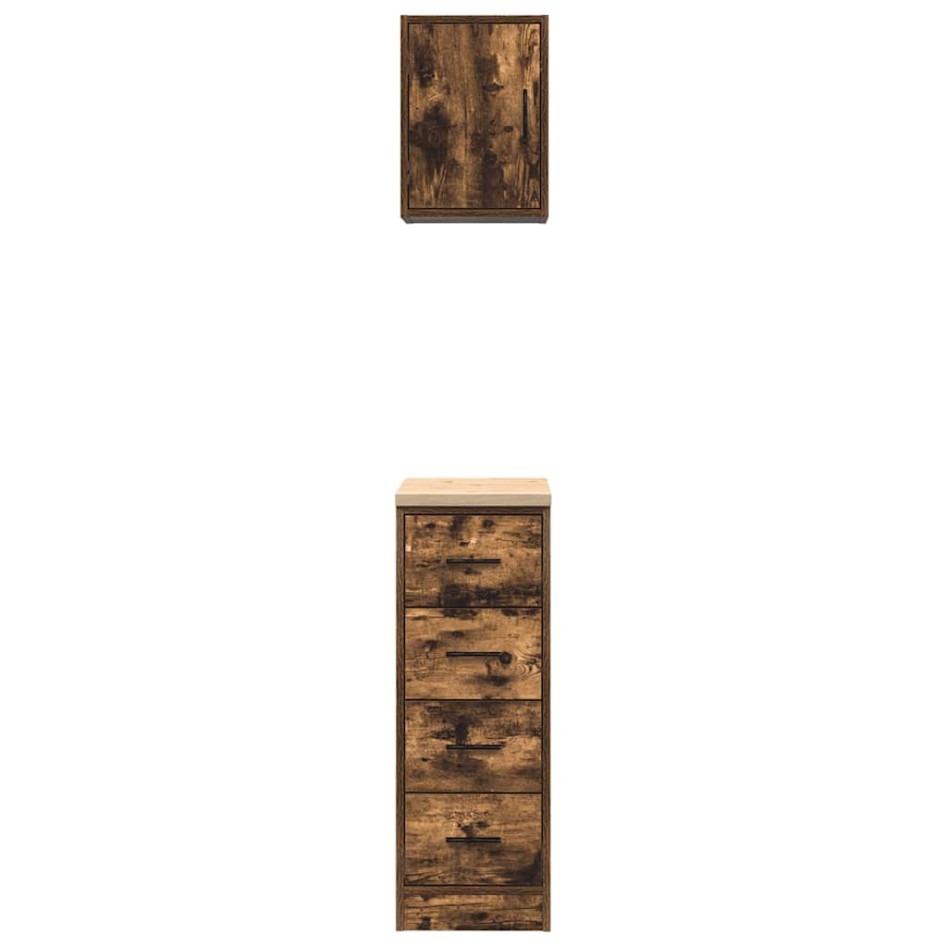 Armarios 2 uds para garaje madera ingeniería roble