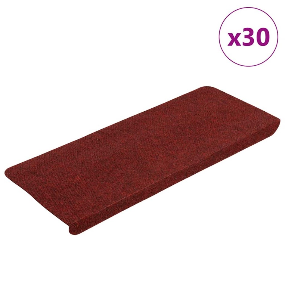 Alfombrilla autoadhesiva escalera 30 uds rojo 65x24,5x3,5