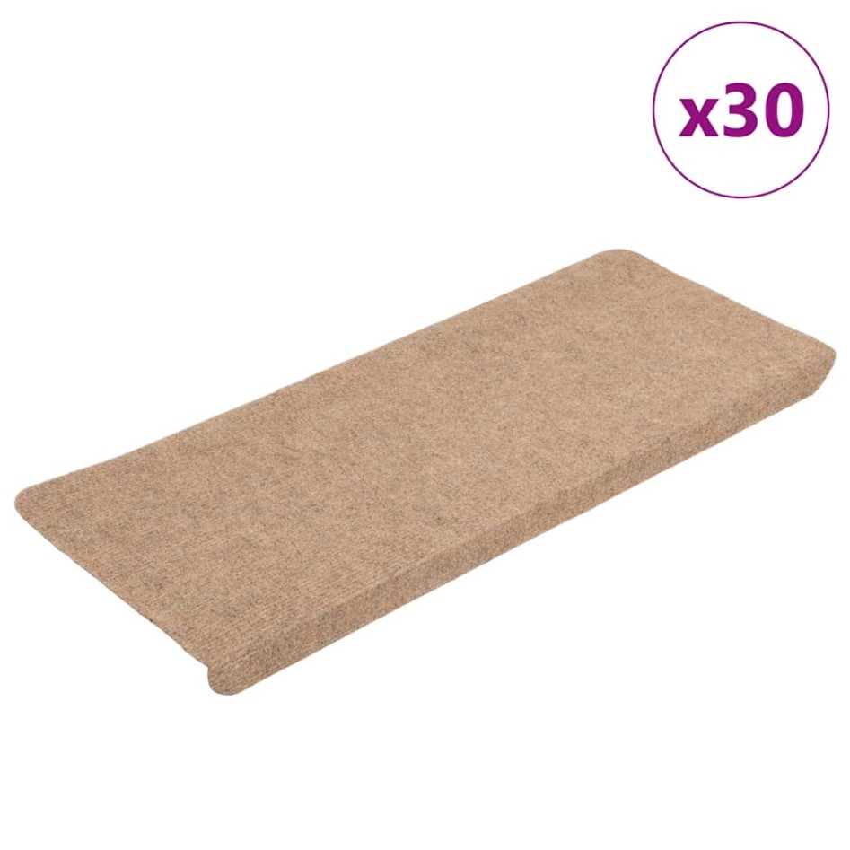 Alfombrilla autoadhesiva escalera 30 uds beige 65x24,5x3,5