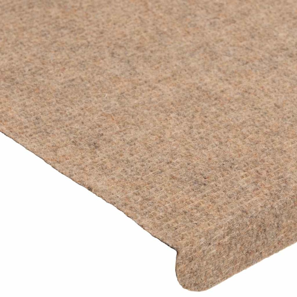 Alfombrilla autoadhesiva escalera 30 uds beige 65x24,5x3,5