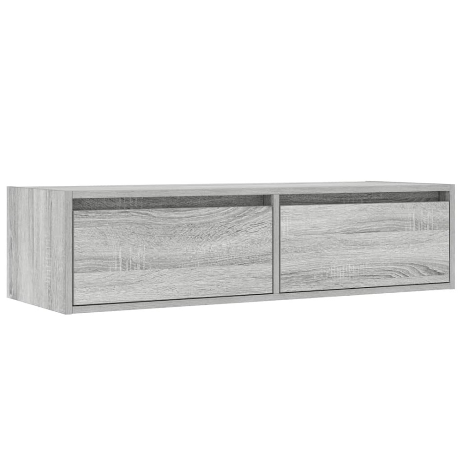 Mueble de TV con luces LED sonoma gris 100X35,5x25