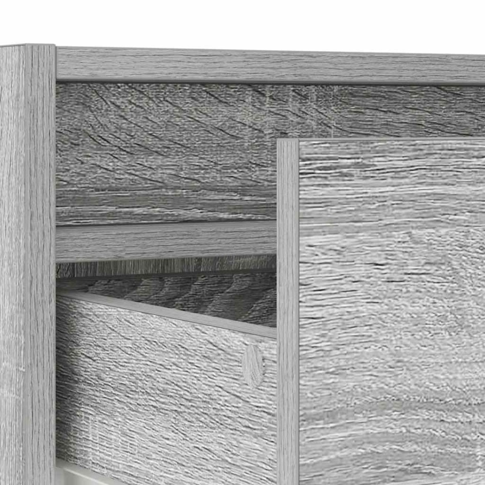 Mueble de TV con luces LED sonoma gris 100X35,5x25