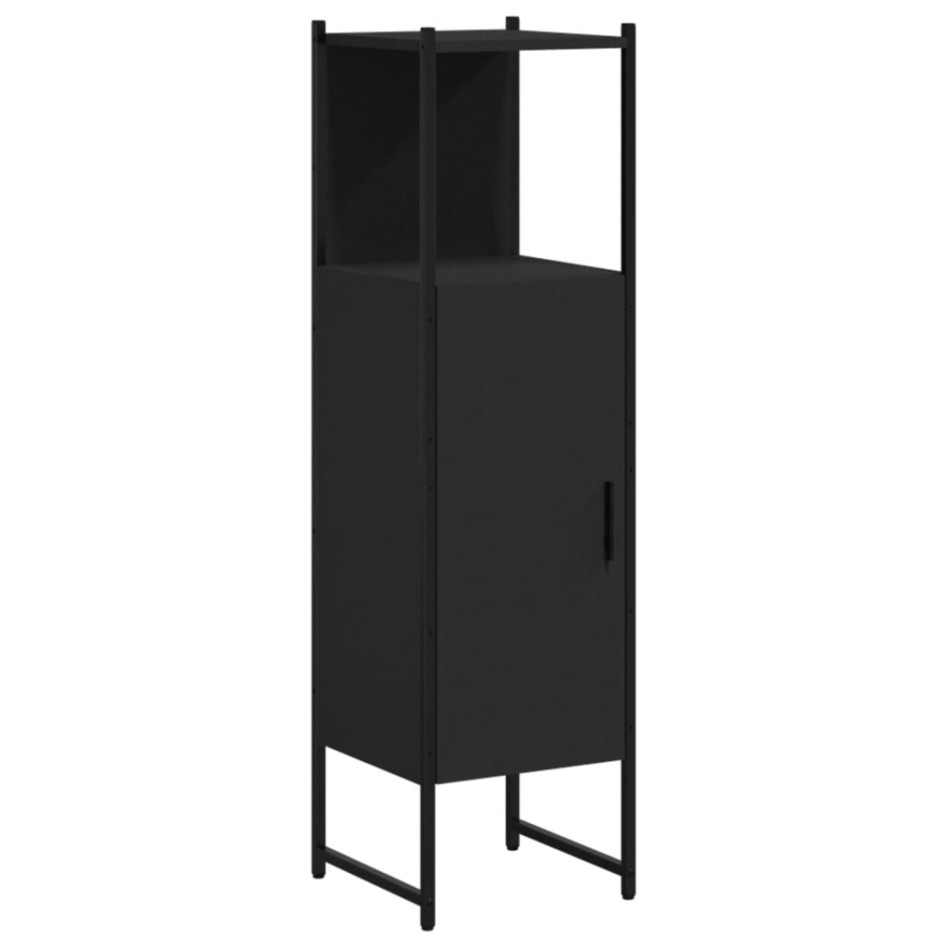 Armario de baño madera de ingeniería negro 33x33x120,5