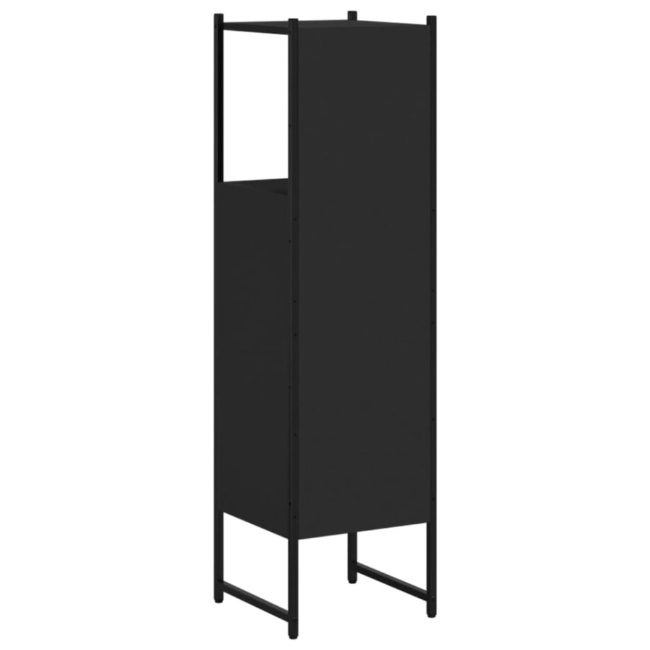 Armario de baño madera de ingeniería negro 33x33x120,5