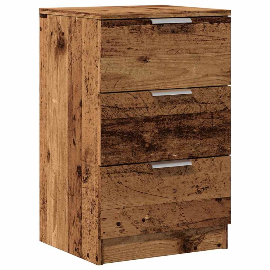 Mesita de noche madera de ingeniería envejecida 40x36x65