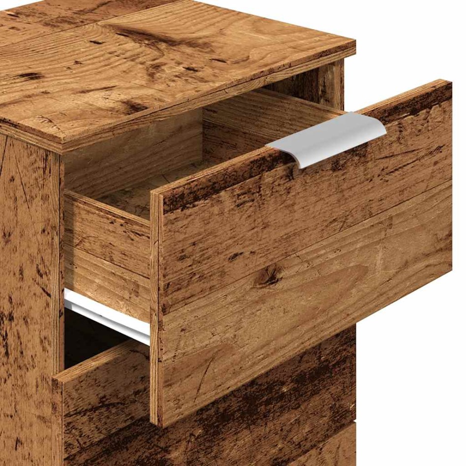 Mesita de noche madera de ingeniería envejecida 40x36x65