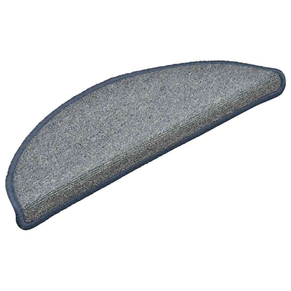Alfombrilla escalera 30 uds gris claro and azul 56x17x3