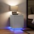 Mesillas de noche con luces LED 2 uds blanco 38x34x50