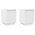 Mesillas de noche con luces LED 2 uds blanco 38x34x50