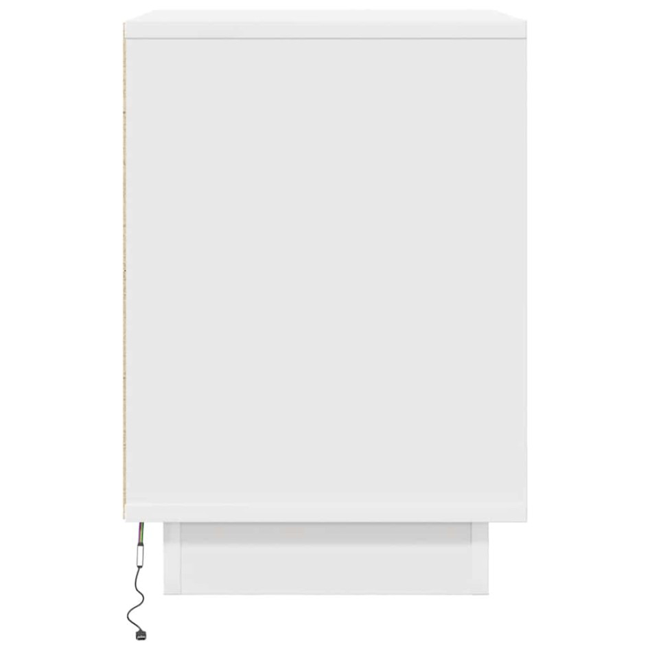 Mesillas de noche con luces LED 2 uds blanco 38x34x50