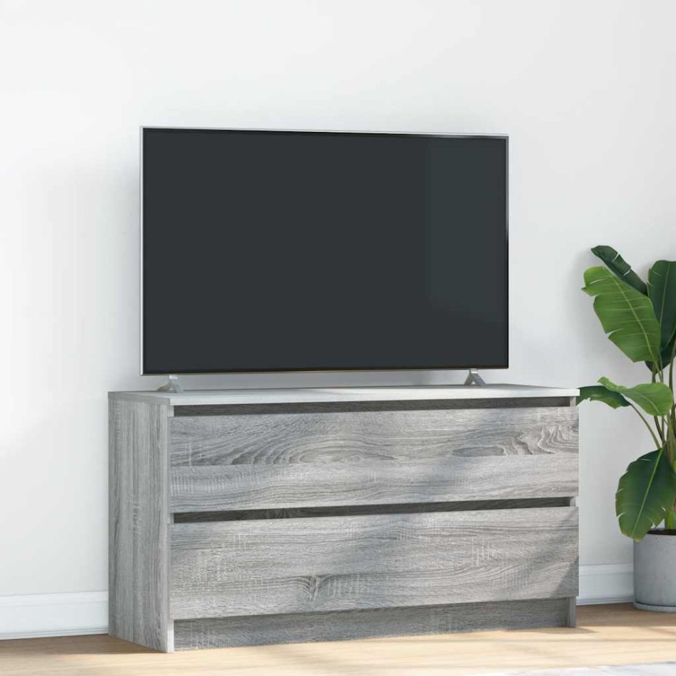 Mueble de TV madera contrachapada gris Sonoma 100x35x54